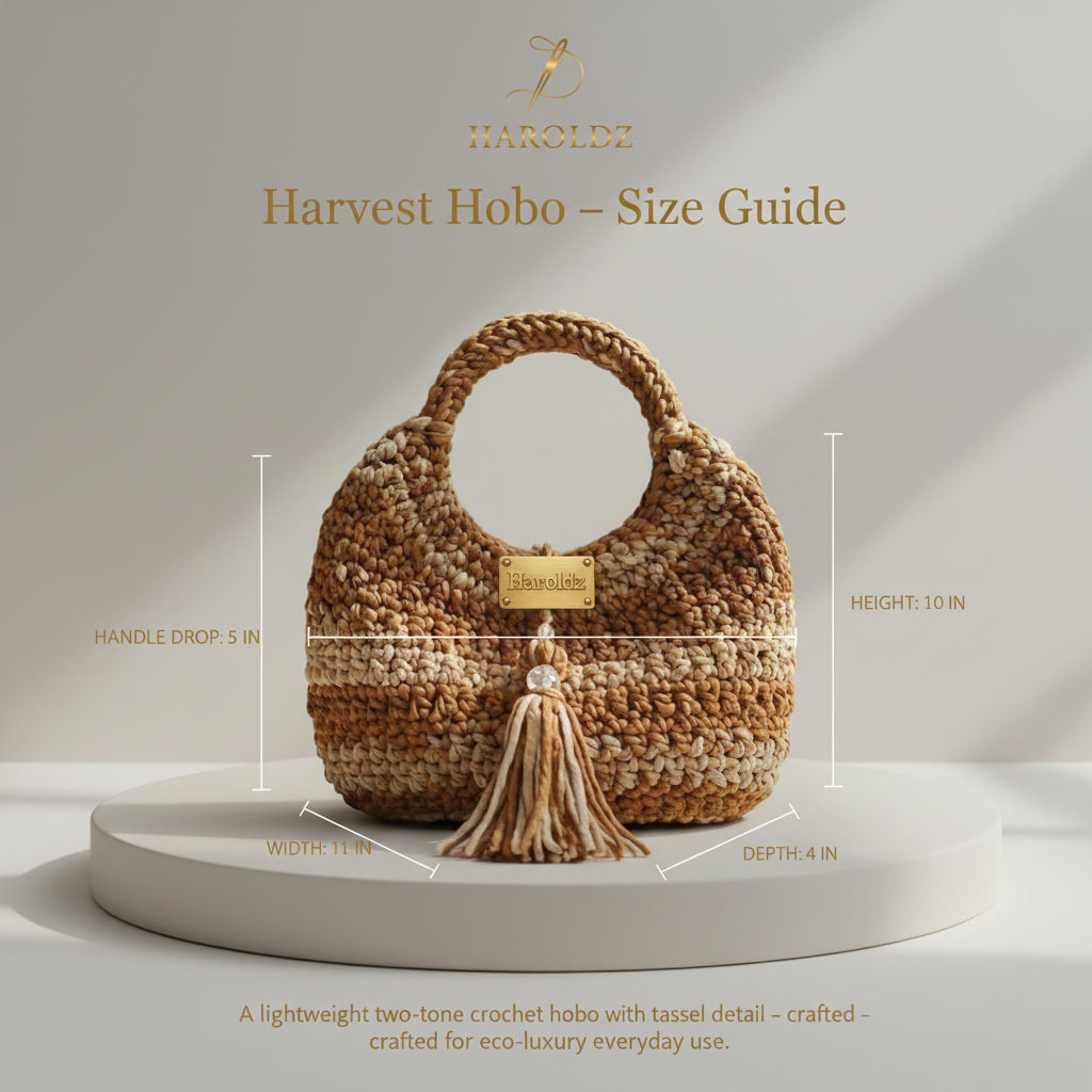Haroldz Handcrafted Crochet Tassel Hobo - Caramel Sand Edition
