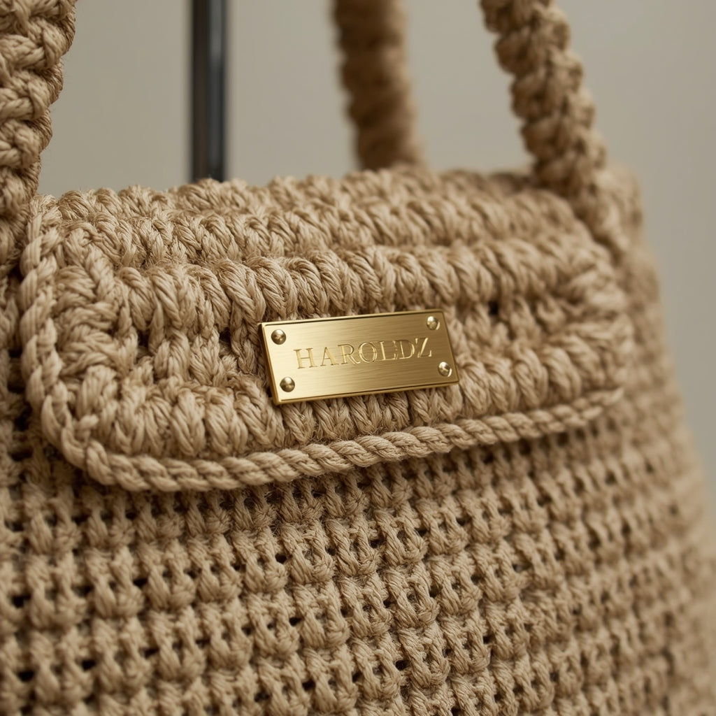 Haroldz Handcrafted Crochet Signature Tote -Champagne Beige Edition