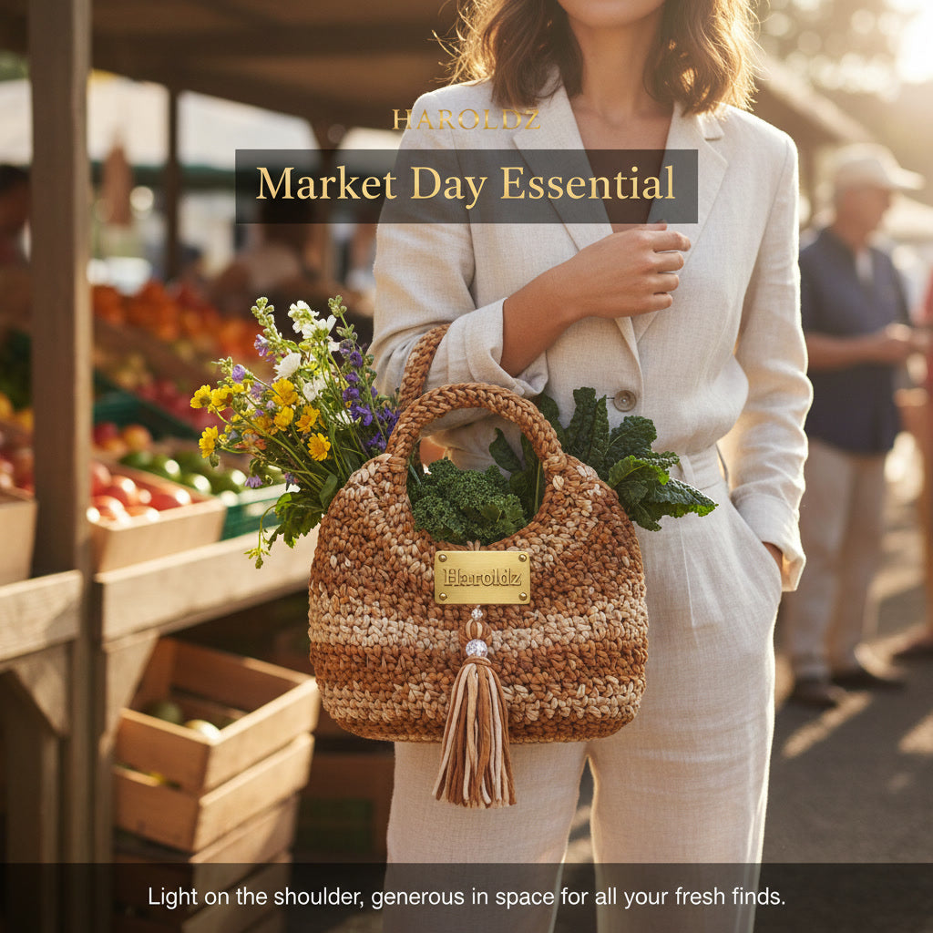 Haroldz Handcrafted Crochet Tassel Hobo - Caramel Sand Edition