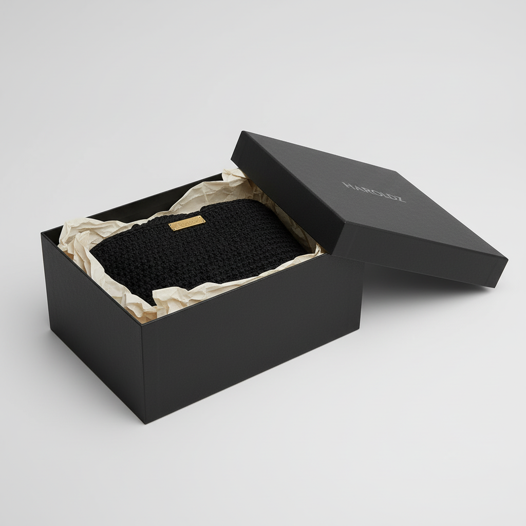 Haroldz Hancrafted Luxury Crochet Tote - Jet Black Edition