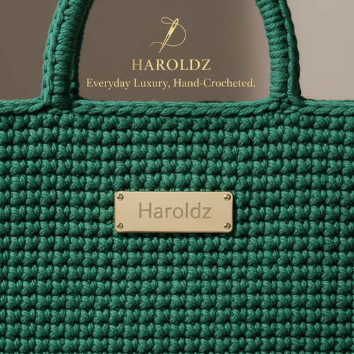 Haroldz Handcrafted Crochet Signature Tote - Emerald Luxe Edition