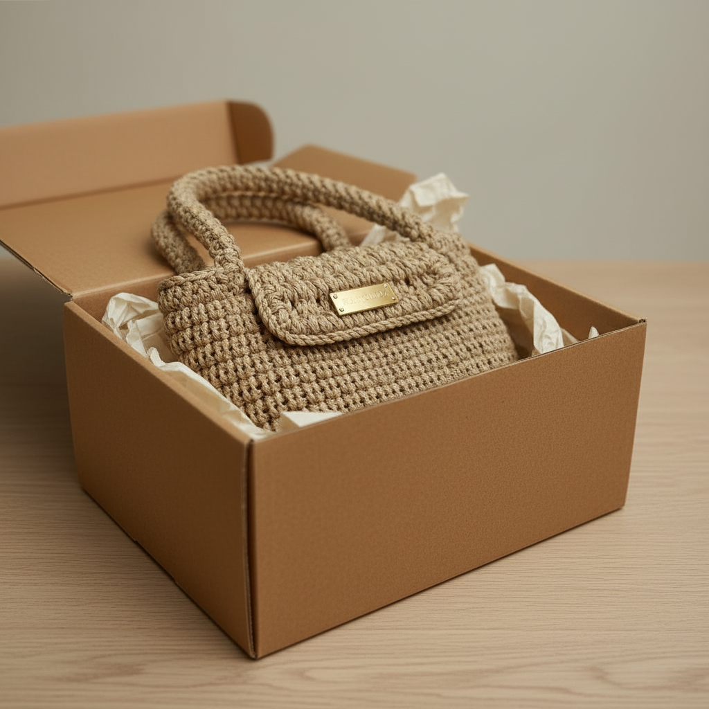 Haroldz Handcrafted Crochet Signature Tote -Champagne Beige Edition